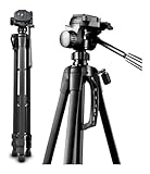 Tripé Profissional Universal 1,80 Metros Preto 360° para Câmeras Fotográficas com Suporte de Celular e Bolsa