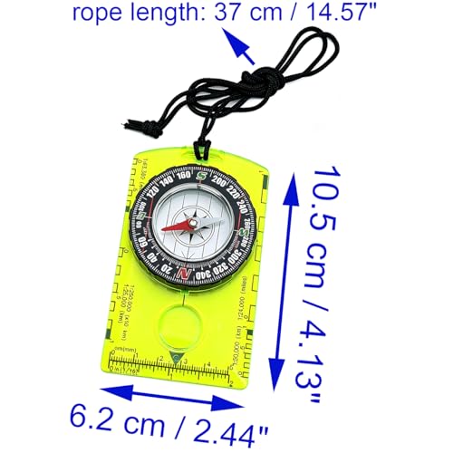 2 PCS Brújulas de Supervivencia Multifuncionales para Senderismo con Lupa y Regla miniatura 2
