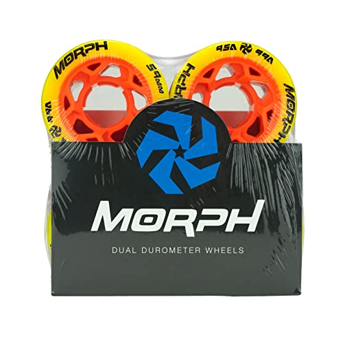 Radar Wheels - Morph - 4 Pack Of 38Mm X 59Mm Dual-Hardness Roller Skate Wheels | 95A/99A | Yellow/Purple #TOP2