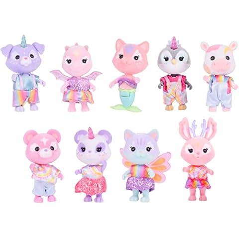 Sunny Days Entertainment Honey Bee Acres Rainbow Ridge Pals – 9 Miniature Flocked Dolls | Small Fantasy Collectible Figures | Pretend Play Toys for Kids Cover
