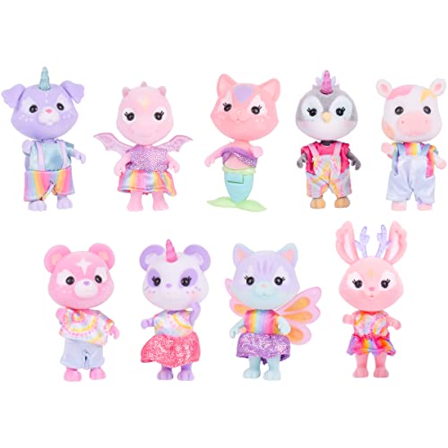 Sunny Days Entertainment Honey Bee Acres Rainbow Ridge Pals - 9 muñecas flocadas en Miniatura | Cifras coleccionables de fantasía pequeñas...