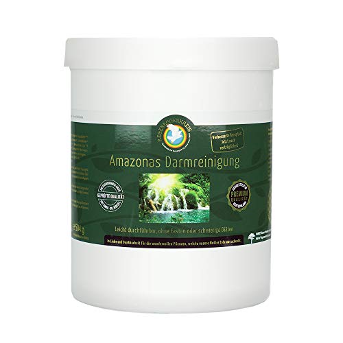 Preisvergleich Produktbild Premium Amazonas Darmreinigung von Regenbogenkreis - Flohsamenschalen BIO Pulver - Glutenfrei Laktosefrei Vegan Zuckerfrei - inkl. GRATIS eBook - 500g Dose [plastikfrei]