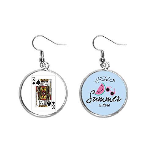 Pendientes de sandía y naipes accesorios lóbulo para verano con fichas 1