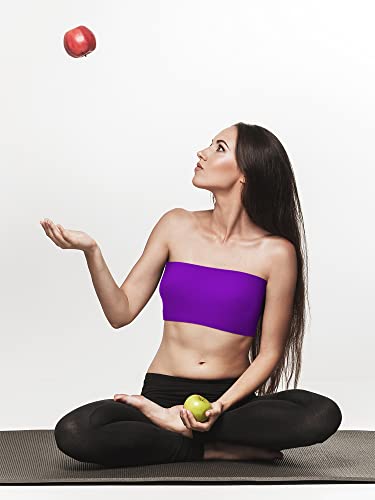 Image of Geyoga 6 Pieces Strapless Bandeau Bras, Seamless Bralettes Stretchy Non Padded Tube Tops for Women