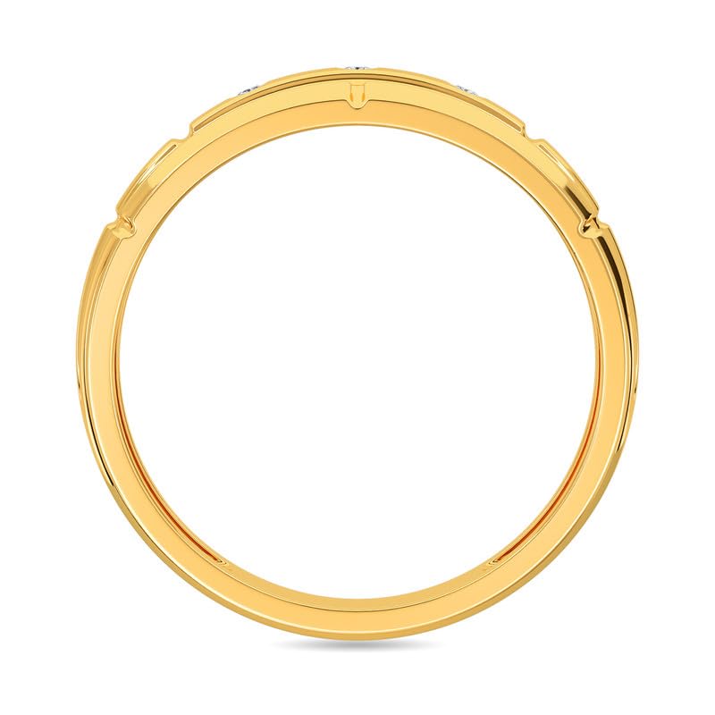 Image of KISNA 14K BIS Hallmark Pure Yellow Gold & SI Real Diamond Liam Diamond Ring For Mens Size 19