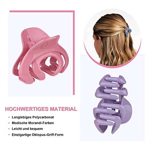 20 Stück Oktopus Haarklammern, FITDON 4cm Rutschfestes Haarspangen für dünn mittel Haar, Haarkrallen Spinnen Jaw Clips Haarstyling-Zubehör für Frauen Mädchen Kinder