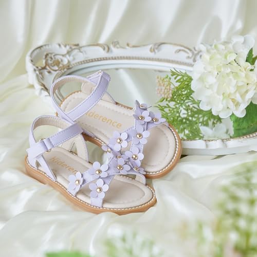 Image of Kiderence Toddler Flower Girl Sandals Open Toe Dress Shoes Wedding Party