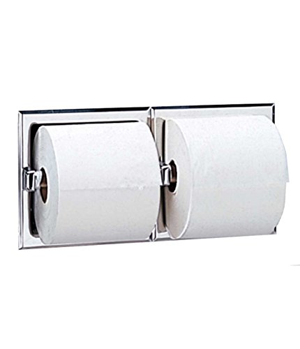 Bobrick 6977 dispensador doble de acero satinado empotrable para proyectos arquitectónicos