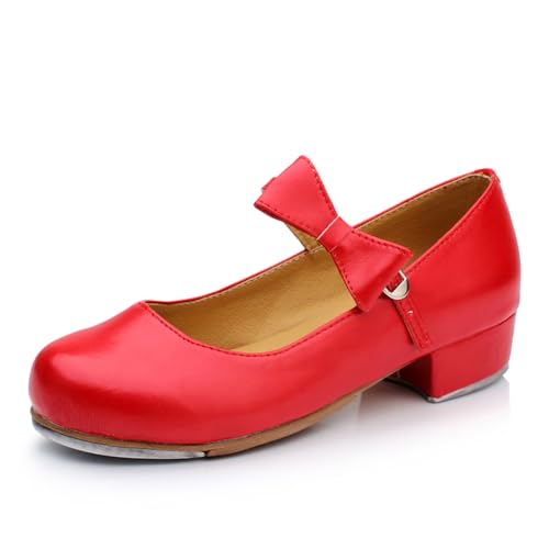 AOQUNFS Beginner Tap Shoe for Girls, Kids Tap Dance Shoes for Toddler, Mary Jane Tap Shoes,FT-031