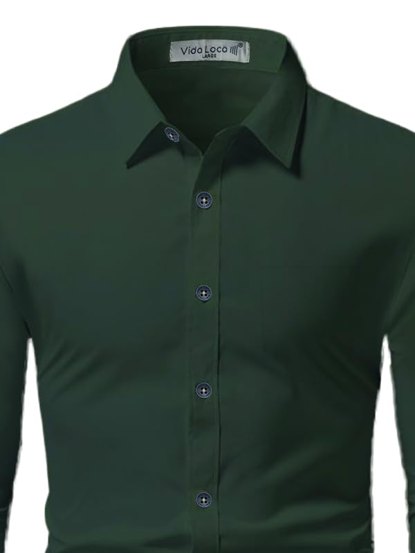 Image of Vida Loca Full Sleeve Spread Collar Cotton Blend Casual, Festival Stylish Slim fit Shirt for Men and Boys.
