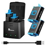 【Cargador triple inteligente】: el cargador negro Hero 10 9 puede cargar 3 baterías simultáneamente. Se enciende en la muestra "luz azul", muestra "luz roja", completamente cargada muestra "luz verde". El indicador LED mostrará diferentes estados de luz cuando esté en estado de carga, los usuarios siempre pueden saber el progreso de carga.