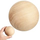 palline di legno natale Utilizzo: per creare giocattoli, ornamenti o decorazioni per la casa; questa palla può essere trasformata in qualsiasi cosa la tua immaginazione desideri, artigianato in legno massello, palline di legno