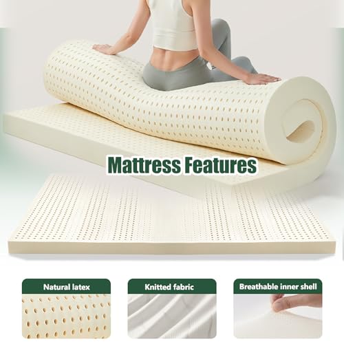 Cubrecolchón de espuma de látex para aliviar la presión lumbar y cervical 4