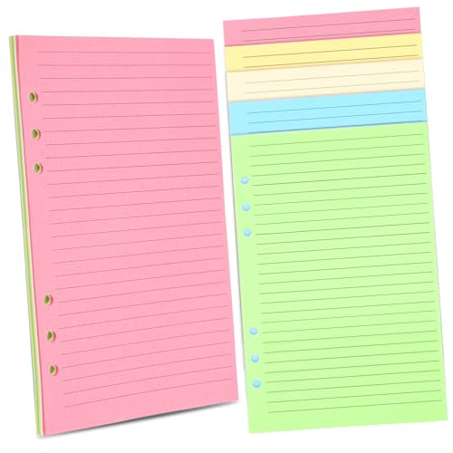 LOLIPPYY 50個 ルーズリーフバインダーペーパー 罫線フィラー紙 対応 手帳リフィル 書きけしやすいプランナーノート用紙 ノート 日記 スクラ