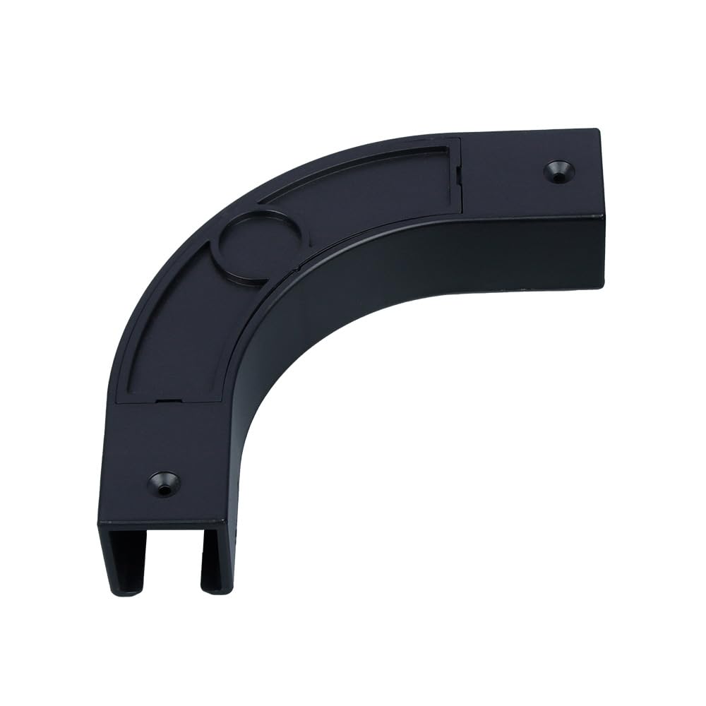 SOLOKOS 90 Degree Curtain Track Connectors – Corner Elbow Joint for Smooth Rail Turns – Black or White (Black)