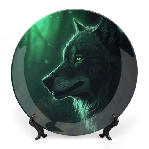 Plato decorativo Green Wolf Bone China 10 pulgadas