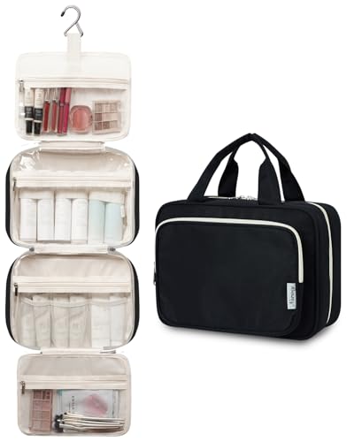 Image of Narwey Hanging Toiletry Bag for Women Toiletries Bag for Travel Size Essentials Accessories, A-Black, Large