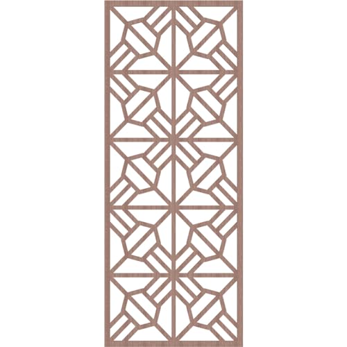 Image of 27 3 /8 inchW x 69 3 /8 inchH x 3 /8 inchT Auburn Decorative Fretwork Wood Wall Panels, Walnut