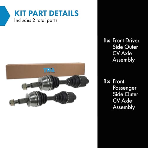 Image of TRQ Front Driver Side and Passenger Side CV Axle Assembly Set 2 Piece for 2001-2004 Dodge Dakota 2001-2003 Durango 4WD