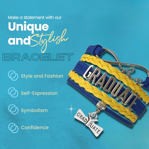 Image of Infinity Collection Graduation Bracelet Gift Graduate Jewelry for Her, Class of 2026 Keepsake, Adjustable Charm Bracelet for Women & Girls