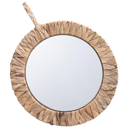 VALICLUD Wandspiegel Rund Geflochtenes Rattan Dekorative Wandscheibe...