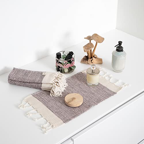 SMYRNA TURKISH COTTON Wash Cloths Pack of 6 | 12"x17" | Versatile Bath Towels for Bathroom, Hotel, SPA, Gym | Soft, Absorbent, Prewashed and Quick Dry Turkish Hand Towels, Blush Pink