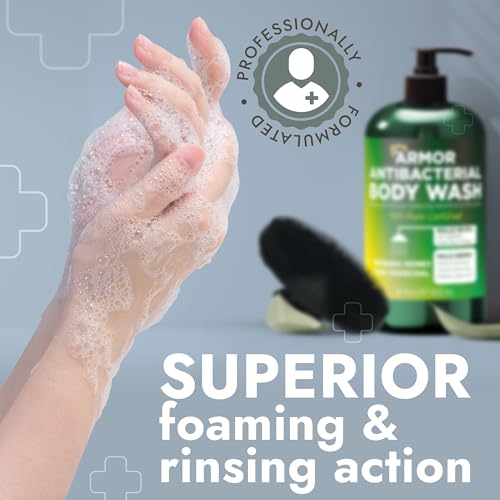 Image of Antibacterial Body Wash with Scrubber for Back Acne, Body Odor & Irritation