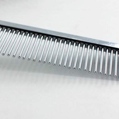 PET Grooming Comb Metal Double And Single Row Wooden Handle For Dogs Cats, Brown, Silver, 17 x 3 cm - Image 4