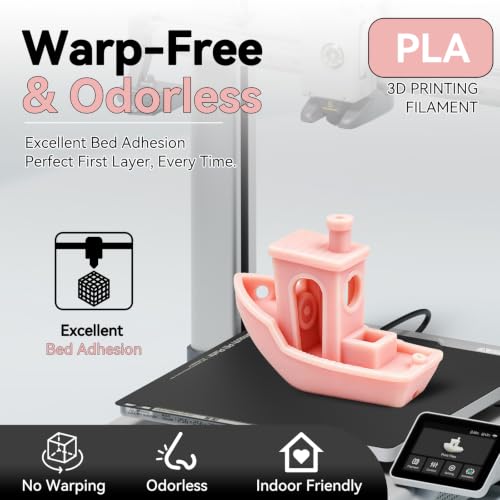 Image of Kingroon PLA 3D Printer Filament, Dimensional Accuracy + /- 0.02 mm, 1 kg Spool(2.2lbs), 1.75 mm,Pink