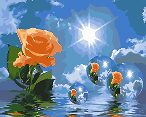 Kit broderie point de croix fleurs et bulles 11CT : créez votre tableau fait main 40x50cm