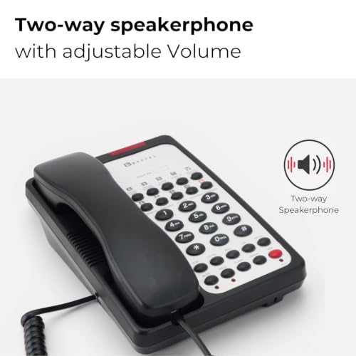 Image of Beetel H95 Hotel Landline Phone,Two way Speaker phone,In use,Ringer & Hold LED,10 Programmable Guest Keys and Flash timing,SOS Function,Hearing Aid Function,Desktop /Wall Mountable,8 Speed Dial (Black)