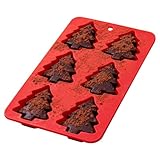 Syengery Moldes de Silicona para Árbol de Navidad,Bandeja Para Tostadas Apto Para Alimentos,Moldes De Silicona De 6 Cavidades Para Hornear - Para Hogar Cocina Pastelería Chocolate Pastel Mousse