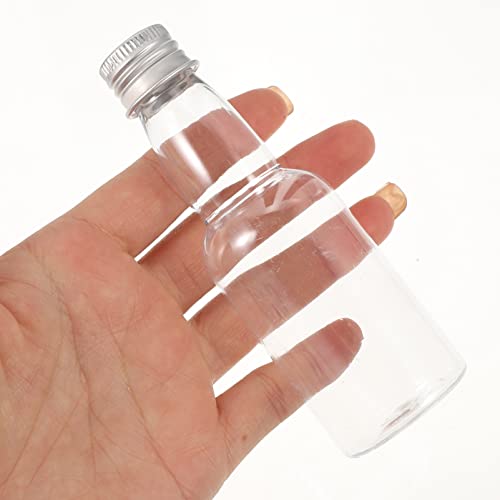 Petites bouteilles à jus 50ml en verre transparent avec bouchon aluminium x50 - 4