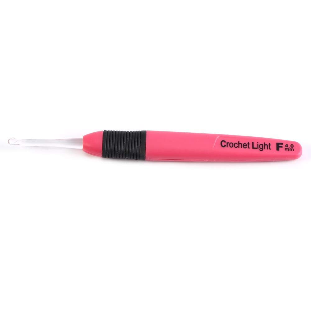 Heepdd Girls As Shown Led Crochet Hook, Light Up Crochet Needle With Soft Ergonomic Handle For Arthritic Hands, Smooth Yarn Weaving Sewing Stitch Tool For Beginners Craft Knitting Projects