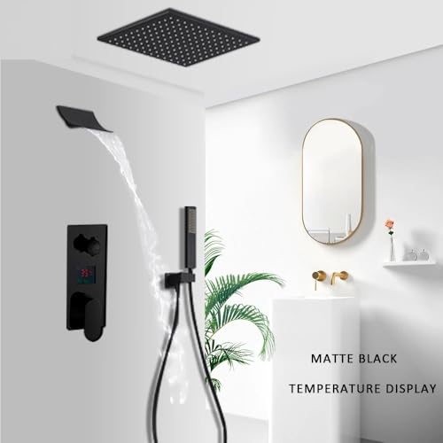 Ensemble de douche cascade noir pour éviter les variations de température