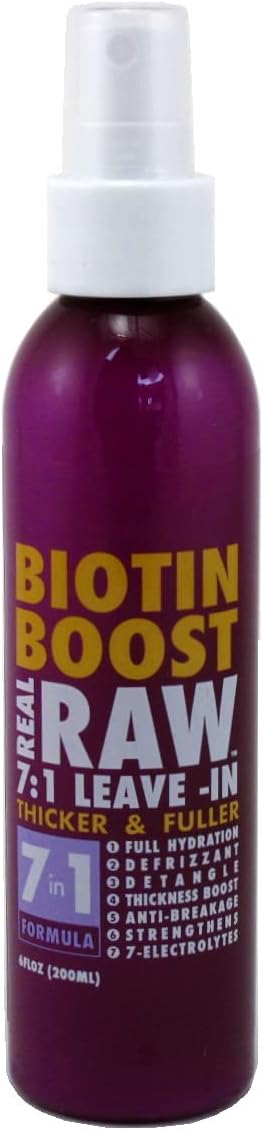 Real Raw Leave-In Biotin Boost 7-In-1 Thick & Full 6 Ounce (177ml) (Pack of 2) (00635)