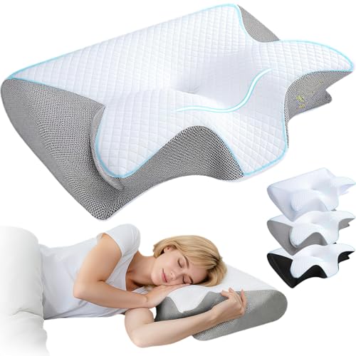 Generisch Curo Sleep Kissen Original Ergonomisches orthopädisches Nackenkissen aus Memory-Schaum bietet Unterstützung in Seiten- Rücken- und Bauchlage waschbar