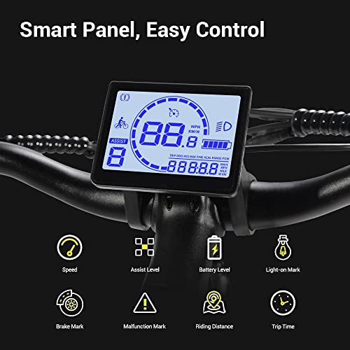 Eleglide Electric Bike, T1 Step-Thru Electric City E Bike, 27.5" Electric Bicycle Commute Trekking Bike with 36V 12.5Ah Removable Battery, LCD Display, Shimano 7 Gears System E Mountainbike for Adults - Image 7