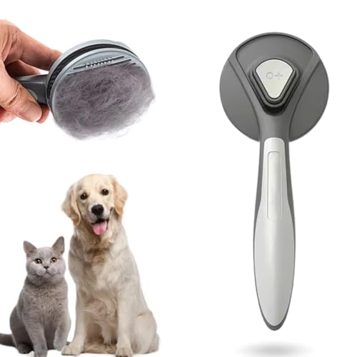 Escova Para Gatos Tira Pelos PET Cães e Gatos Autolimpante Profissional com Botão de Limpeza Cerdas Encapadas (Cores Variadas). (Escova B)