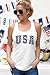 BINLANHANAT Women Retro USA Tank Top : 4th of July Shirts American Flag Sleeveless T Shirt Patriotic Racerback Vest Top