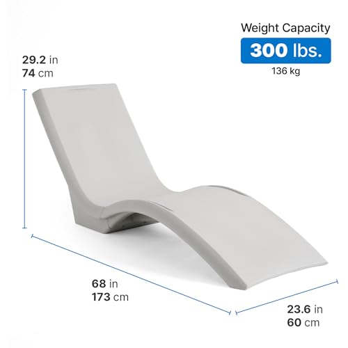 Image of Step2 Vero Pool Lounger, in-Pool Chaise Lounge Chair for Tanning Ledges up to 12 in, Outdoor Patio Chair, Weighted, Grey w /Speck