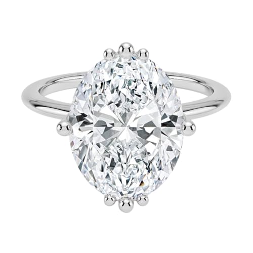 1-5 Ct Oval Moissanite Engagement Ring 10k 14k 18k Gold & 925 Sterling Silver Solitaire Wedding Ring, 925 Sterling Silver with Ideal Birthday Gift for Women Chrisrmas Gift - Main Image