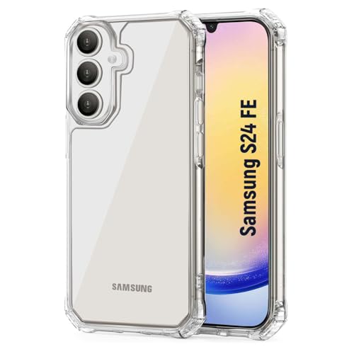 Image of AIBEX Ultra Strong Transparent Back Cover for Samsung Galaxy S24 FE | Crystal Clear Hard Case | Shockproof Military-Grade Drop Protection | Anti-Yellowing TPU Bumper | Scratch-Resistant PC Back