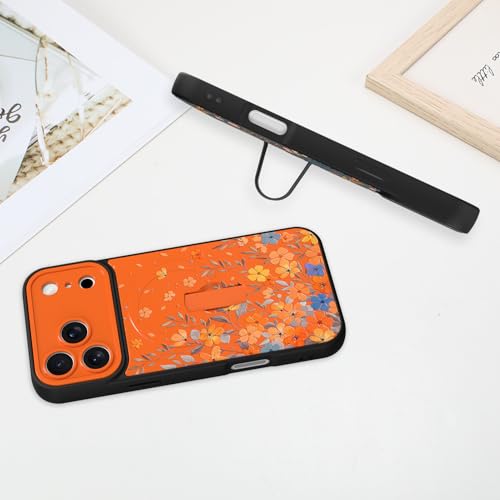 Coque MagSafe iPhone 17 Pro Max fleurie avec anneau support de transport