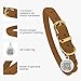 BRONZEDOG Hundehalsband aus gerolltem Leder mit QR-ID-Tag, verstellbar, weiche runde Halsbänder für kleine, mittelgroße und große Hunde, Welpen, Katzen (Hellbraun, 18-25 cm)