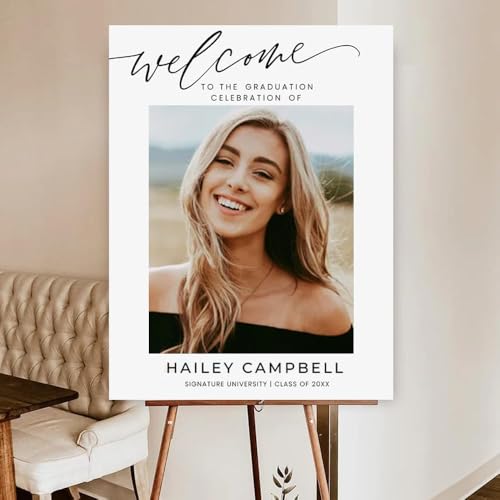 Personalized Graduation Welcome Sign Custom Graduation Party Poster Graduation Welcome Canvas Graduation Sign 2025 Graduation Party Decorations Gifts For Student Graduates - Style 3