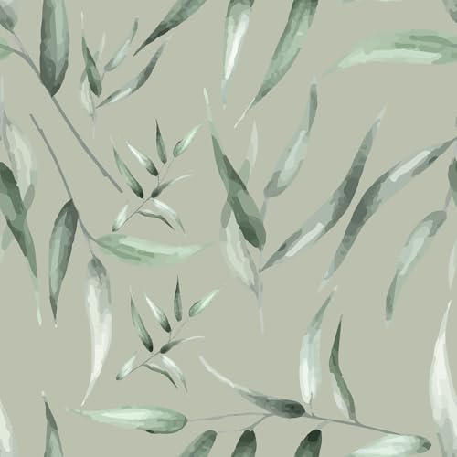 Papel pintado hojas para decoración y reformas de paredes sin obras 3