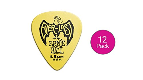 Ernie Ball Lot de 12 médiators Everlast, jaune, 1,5 mm - Les Beatles, Paul McCartney, John Lennon, RIngo Starr, George Harrison Ernie Ball Lot de 12 médiators Everlast, jaune, 1,5 mm – Image 6