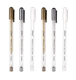Fhyhej premium 3 Colors Gel Pen Set,White Gold Silver Gel Ink Pens With 0.8mm, and 1.0mm Refills for