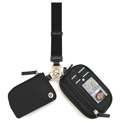 Image of Wallet Wristlet for Women, RFID Wallet Keychain with Dual Pocket | Nylon Wristlet Wallet with Coin Purse, ID Window, Card Holder and Small Wallet Design